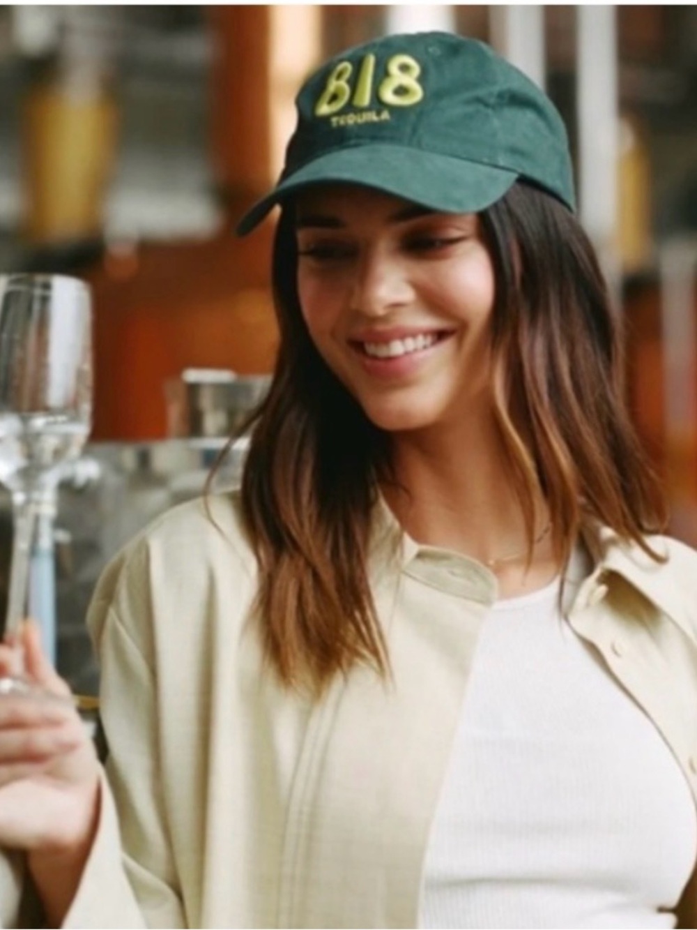 818 Tequila Dad Hat Forest Green with Lime Green Embroidery Kendall Jenner NEW